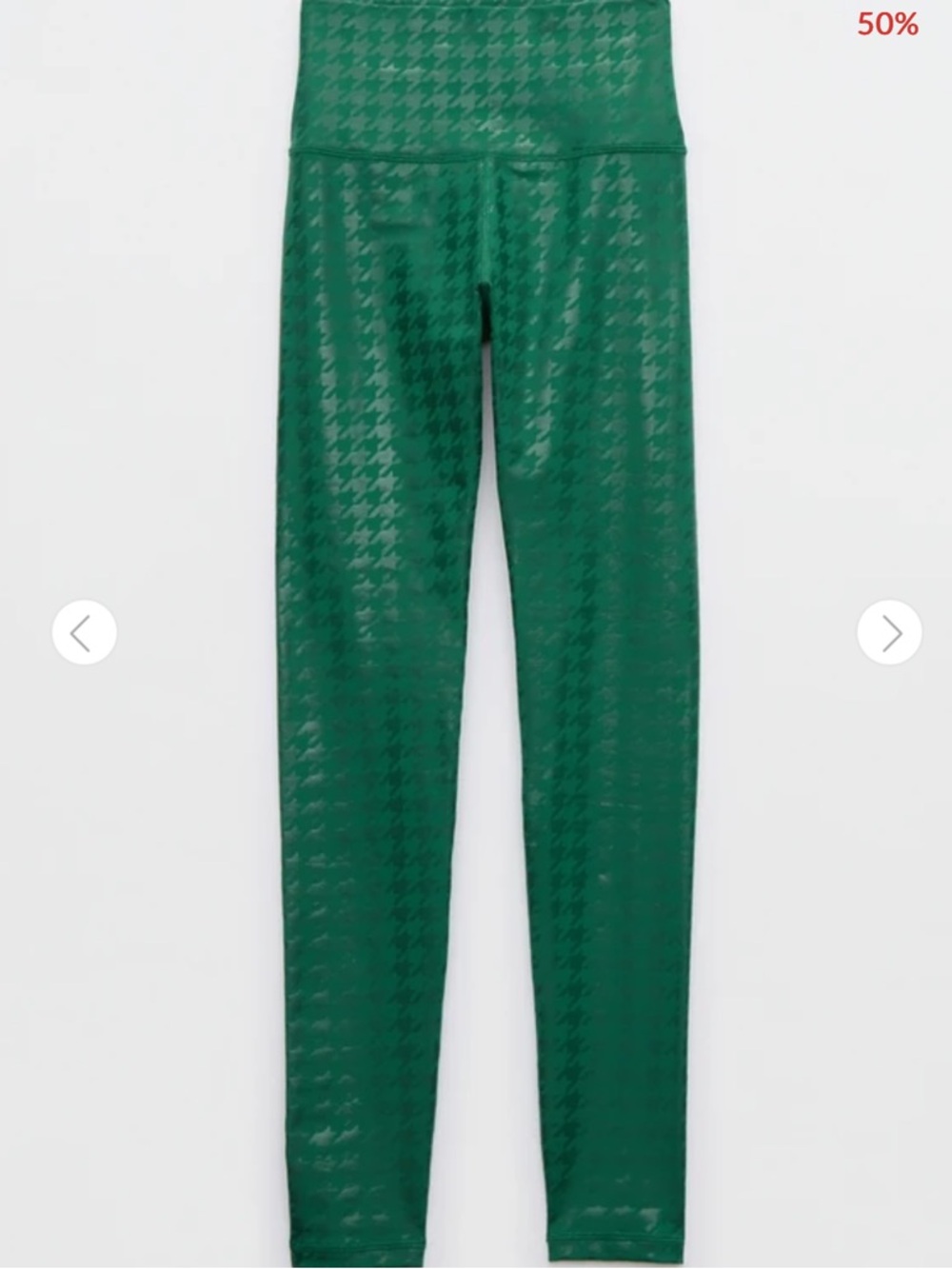 Offline by Aerie The Hugger Green Houndstooth Leggings SIZE M - Picture 2 of 8